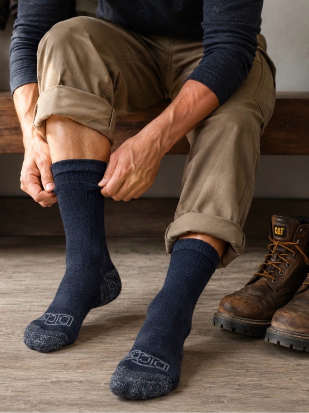 Dickies Steel Toe Crew Performance Thermal Wool-Blend Socks 2 Pair Size 9-11